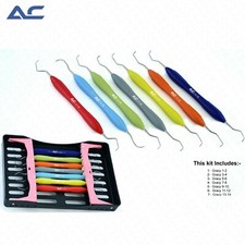Azatek Gracey Curettes Silicon Handle 7 Pcs Set  Dental Root Scaler Cassete