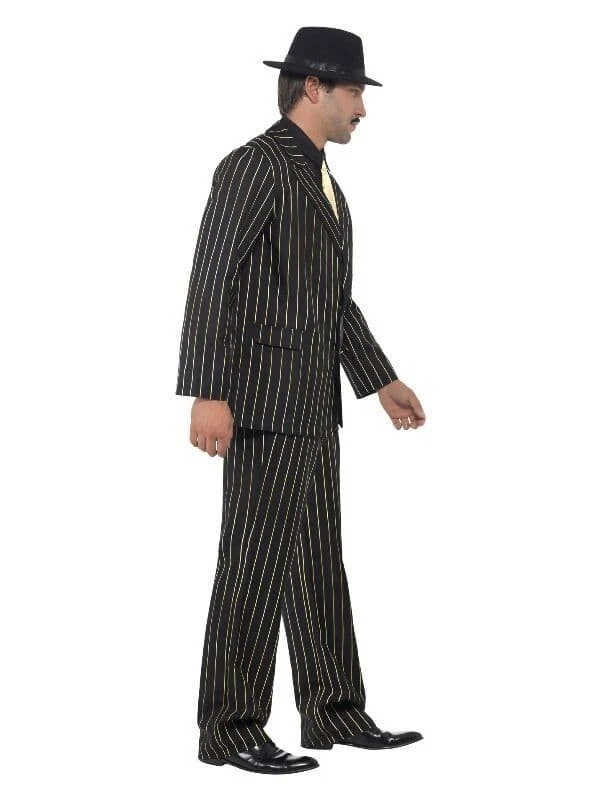 Mens 1920's Gold Pinstripe Gangster Costume — 第 3/4 张图片