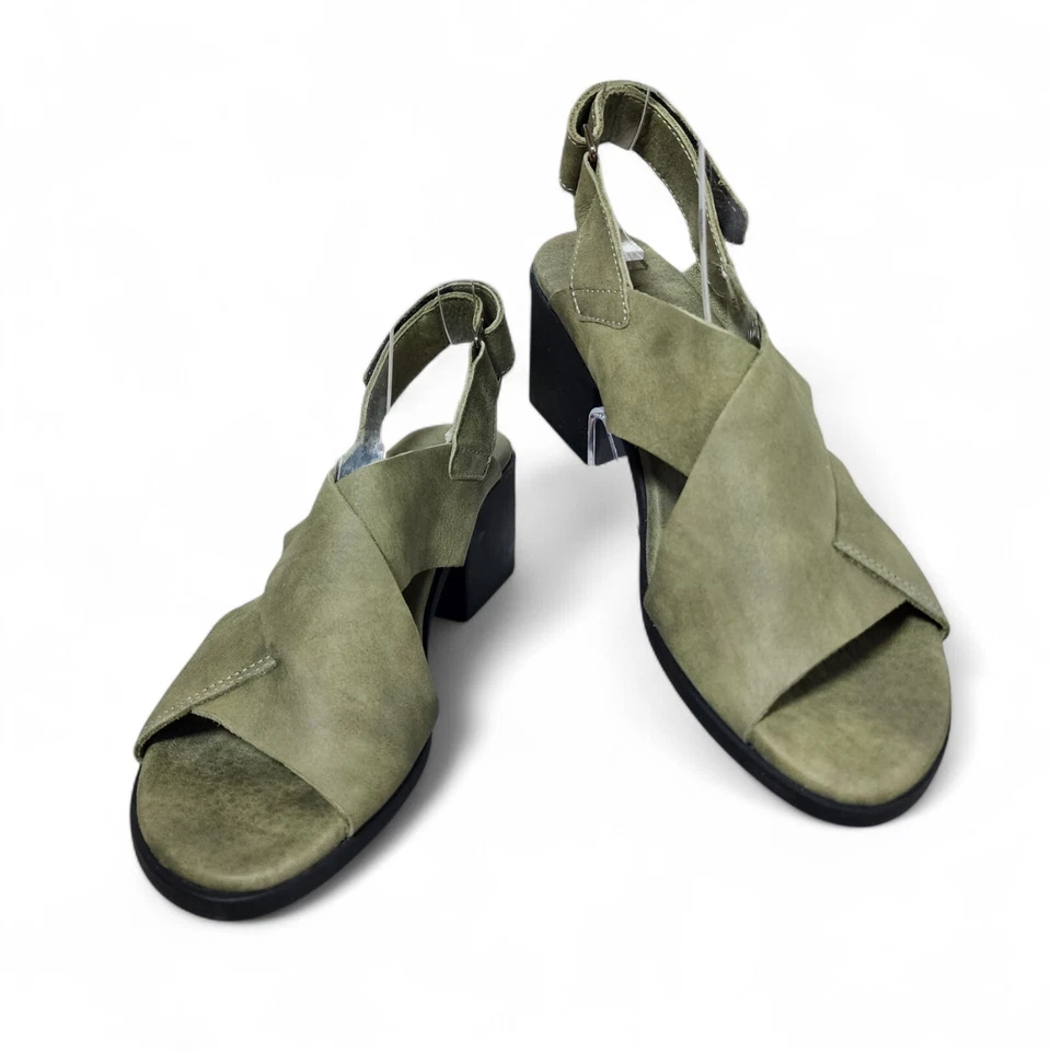 Sandalias ARCHE Matcha Verde Cuero Nobuck Correa Cruzada Eslinga Trasera Talla 5.5 Francia Foto 2 de 4