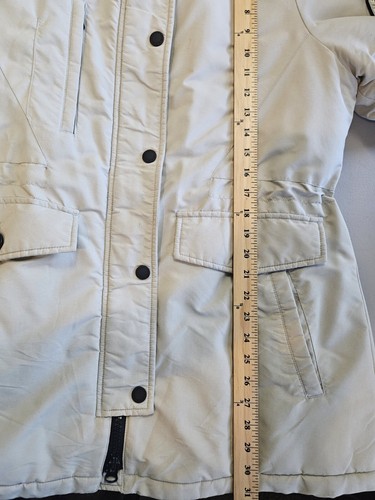 Superdry Womens Everest Parka Coat Size US 14 Cream No Hood - Picture 20 of 20