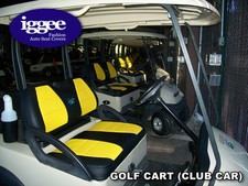 FOR CLUB CAR GOLF CART IGGEE S.LEATHER CUSTOM SEAT COVERS 13 AVAILABLE COLORS
