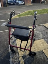 Drive 4 Wheel Rollator Folding Mobility Walker Padded Seat with Brakes Red