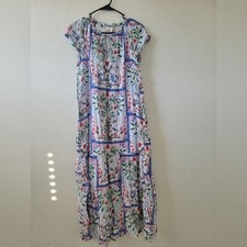 Loft Mermaid Garden 100% Cotton Midi Sundress Medium