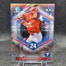 Aidan Miller 2026 Bowman Baseball Scouts Top 100 Philadelphia Phillies #BTP-24
