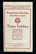 Penn-Reading Seashore Lines Time Tables, Phili, Ocean City... (April 24, 1939)