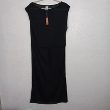 Kona Sol CoverUp Dress Small Black Sheer Sleeveless Swim Beach Maxi Pool NWT