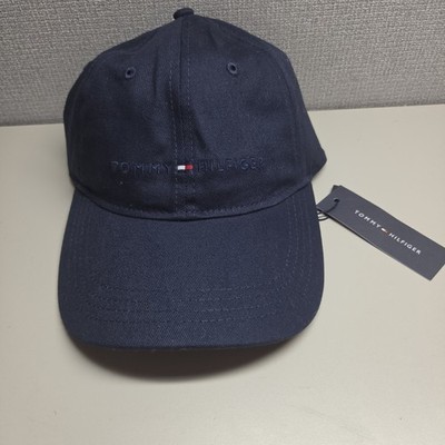 New Tommy Hilfiger Hat Navy Blue Embroidered Logo Adjustable Strap Cap