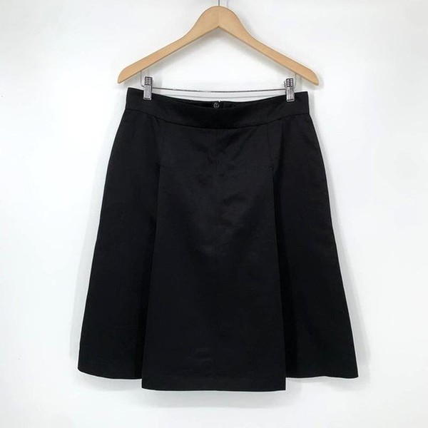 Women Akris Skirt Black Silk 36 / S / 44
