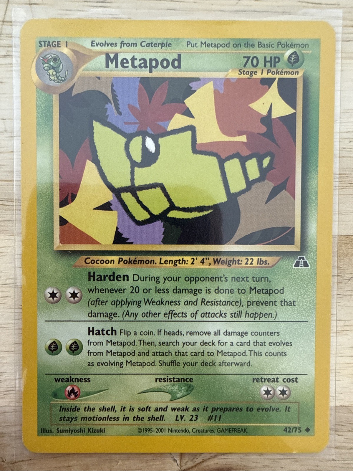 Metapod 42/75 Neo Discovery Pokemon Card
