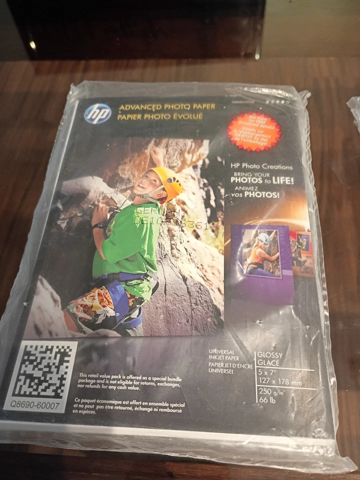 Lot Of 2 HP Advanced Photo Paper Glossy 5x7 127 Unopened And 4x6 100 Opened - Image 2 of 3
