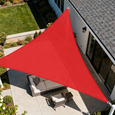 Custom Size Red Right Triangle Sun Shade Sail Outdoor Canopy Awning Patio Pool