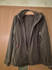H&M Sport Fleecejacke mit Kapuze Taschen khaki Gr.  XL