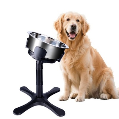 Black Elevated Dog Bowl 3 Adjustable Heights Tilting Raised Dog Food Stand