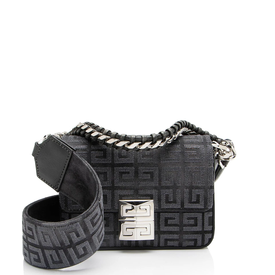 Bolso de hombro pequeño Givenchy 4G de lona bordada 4G