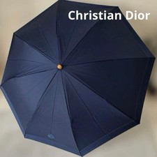 Christian Dior Emblem Logo Folding Umbrella Rare Unused with Tag Navy