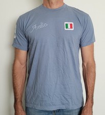 Planet Men's Large Blue Italia Italy Soccer Futbol Graphic T-Shirt Made in USA