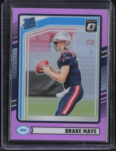 2024 Panini Donruss Optic Preview Pink Prizm #379 Drake Maye RC Rookie