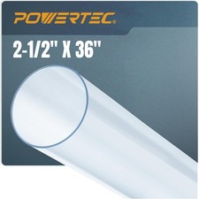 POWERTEC Clear PVC Pipe 2-1/2" x 36" Long, 1PK Rigid Plastic 2.5" x