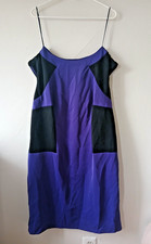 Purple Black Color Block Dress Sz 18W R&M Richards with gold zipper Made in USA