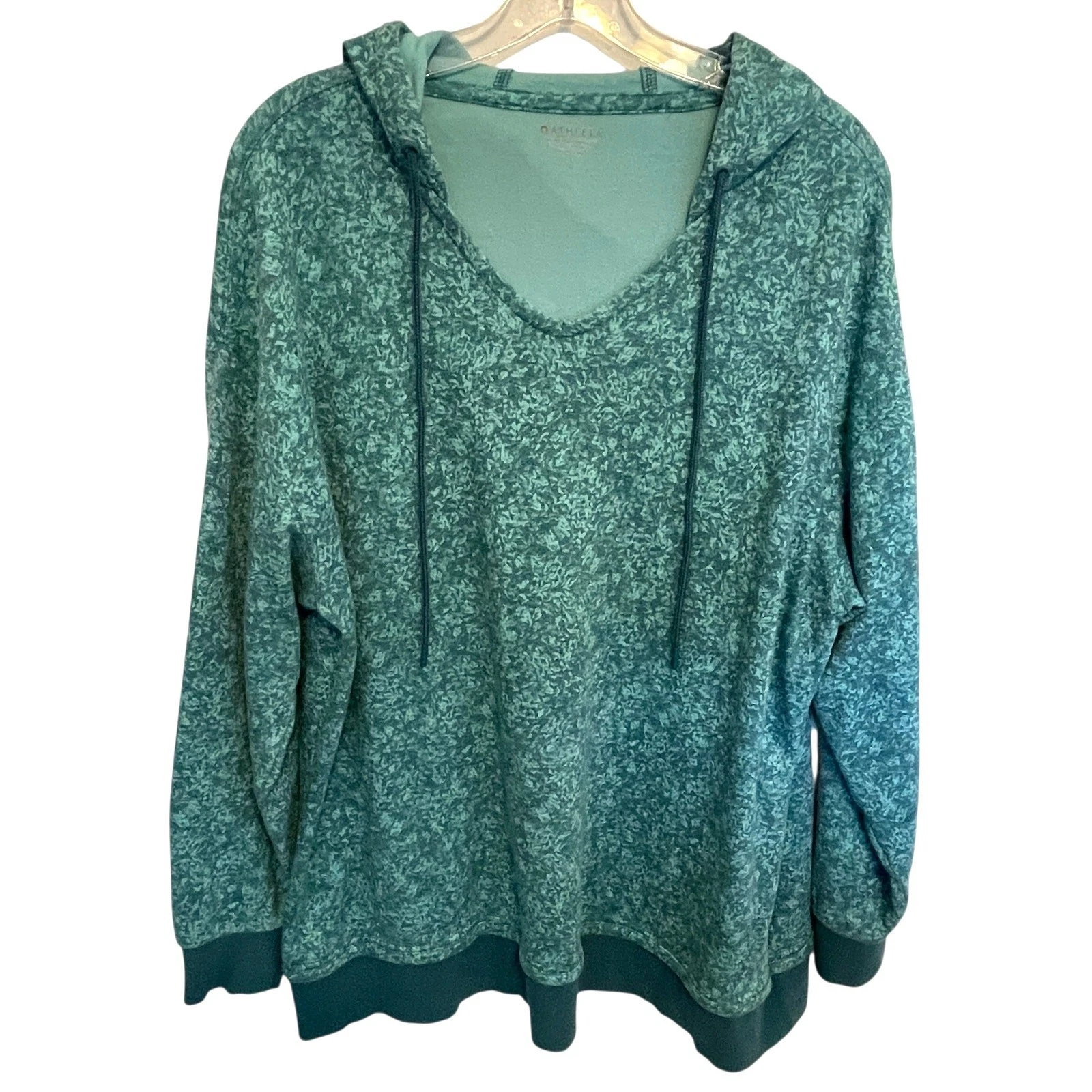 Athleta Sundown Alliance Hoodie Womens Large Borealis Teal Sweatshirt Sporty
