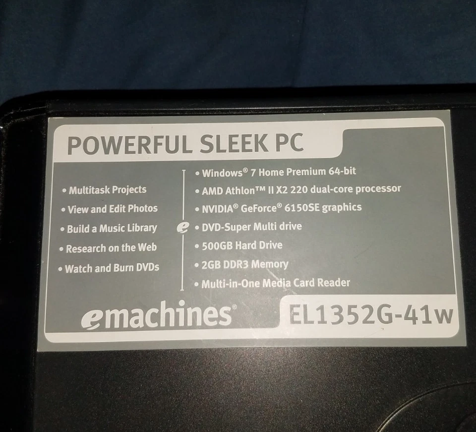 Y2K 2010's eMachines Office PC (NO HDD, 2 GB RAM, Quadro 400, Athlon II X2 220) - Image 3 of 4
