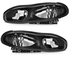 Lbrst Headlight Assembly For Chevrolet Camaro 1998-2002 Black Housing Clear