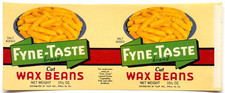 1950s Fyne Taste Wax Beans Label Unused NOS Vintage Tulip Inc Philadelphia