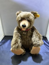 Steiff Teddy Baby Replica 1930 Mohair Bear w Red Bell Collar Germany 9  