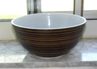 Pyrex Terra Stripe 403 Nesting Mixing Bowl Black Brown 2.5 Quart