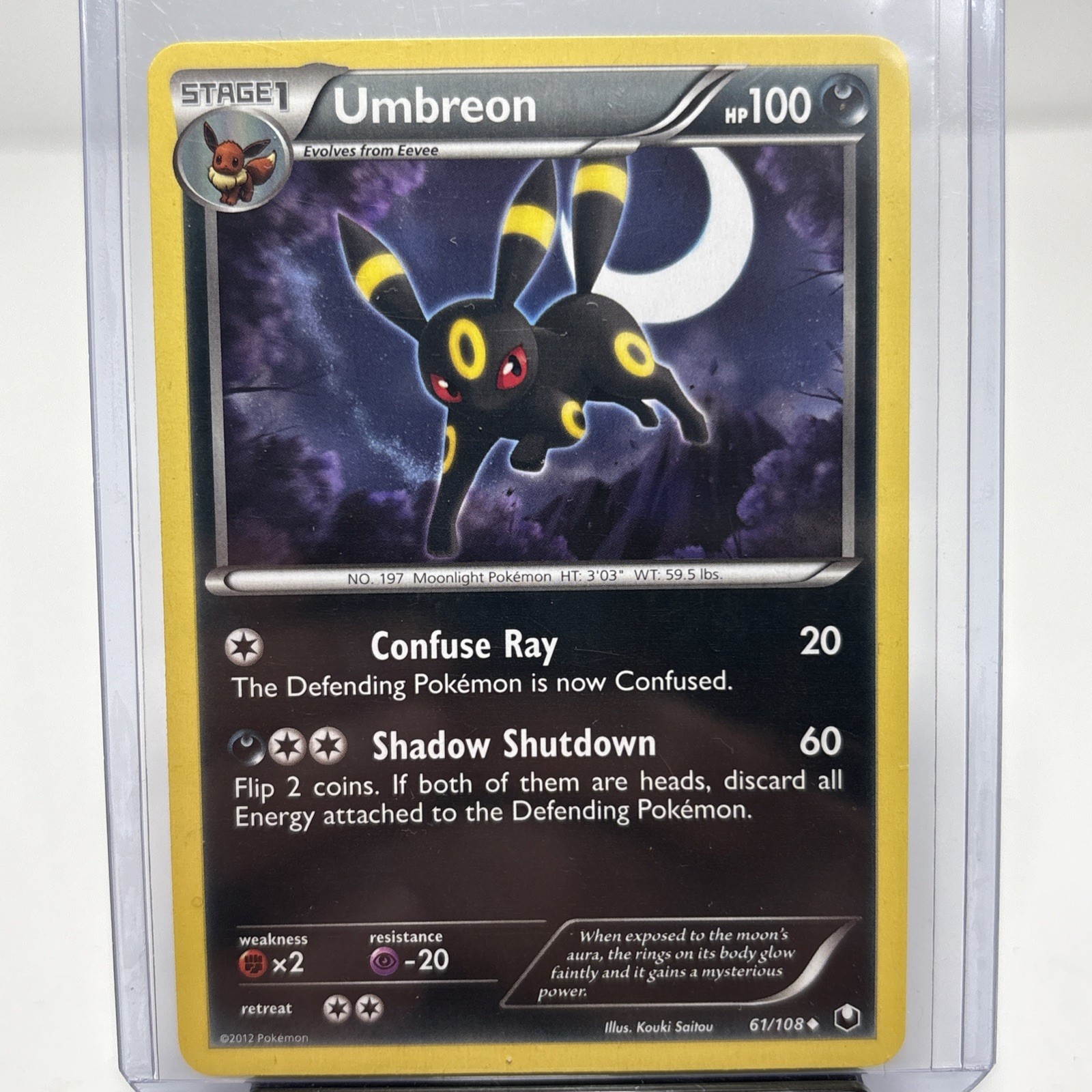 Pokémon TCG Umbreon Card 61/108 Uncommon Dark Explorers