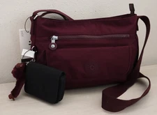 Kipling KIB7V9-1EJ Women's O/S Dark Plum/Black Syro Set Crossbody Bag $109