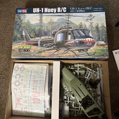HobbyBoss  Bell UH-1B/C Iroquois 'Huey' 1/18 Scale Plastic Model Kit. Primed