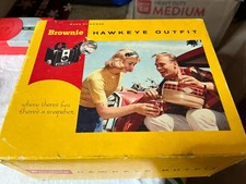 Vintage Kodak Brownie Hawkeye Flash Outfit Model Camera w/Original Box