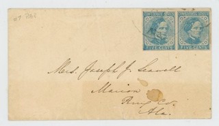 Mr Fancy Cancel CSA 7 PAIR LADIES COVER TIED (SELMA) Ala CDS SOLDIER RESEARCH