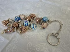 ladies 7 inch key chain with asst colored beads