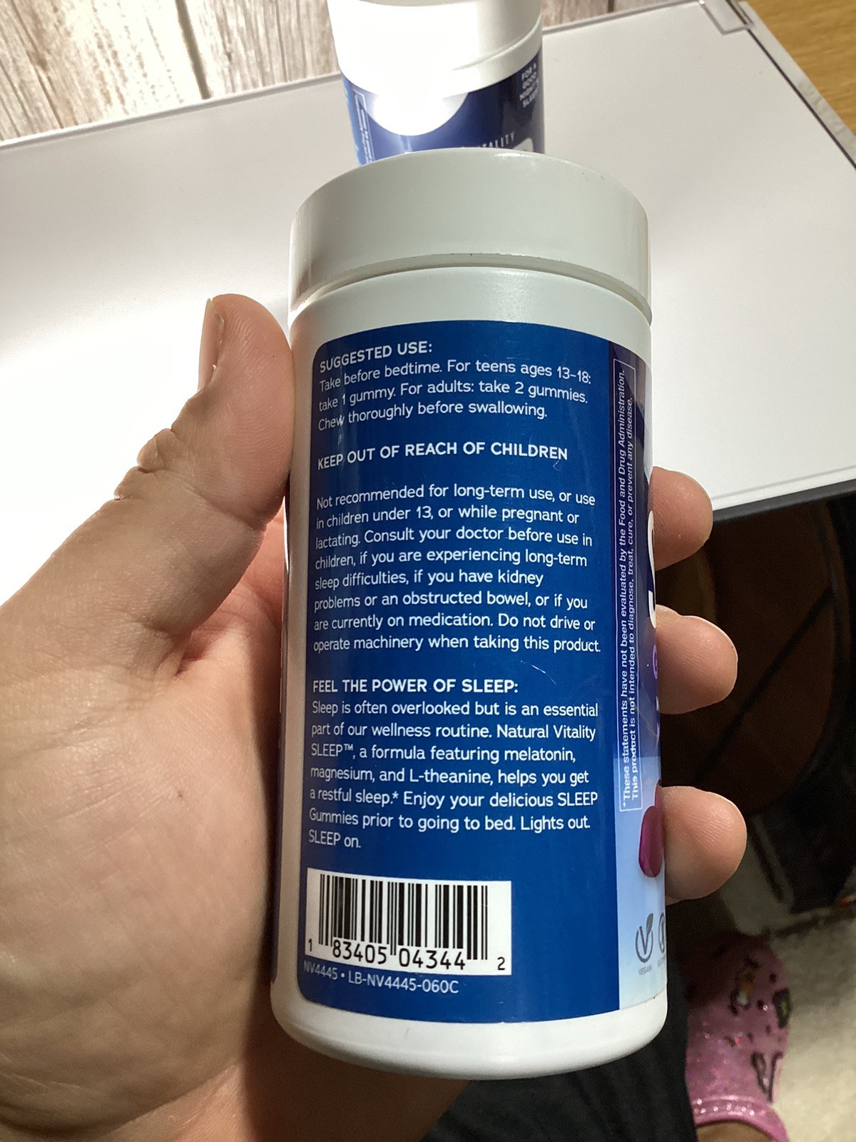 2PK Natural Vitality Sleep Gummies Magnesium Blueberry Pomegranate 60ct Exp 4/29