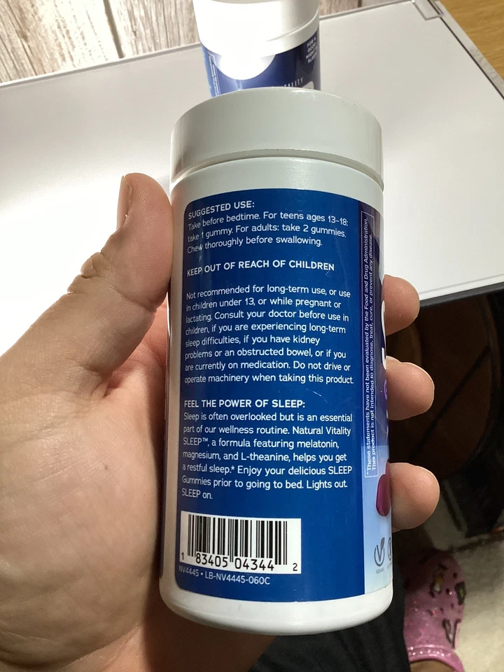2PK Gomitas para Dormir Natural Vitality Magnesio Arándano Granada 60ct Exp 4/29 Foto 3 de 3