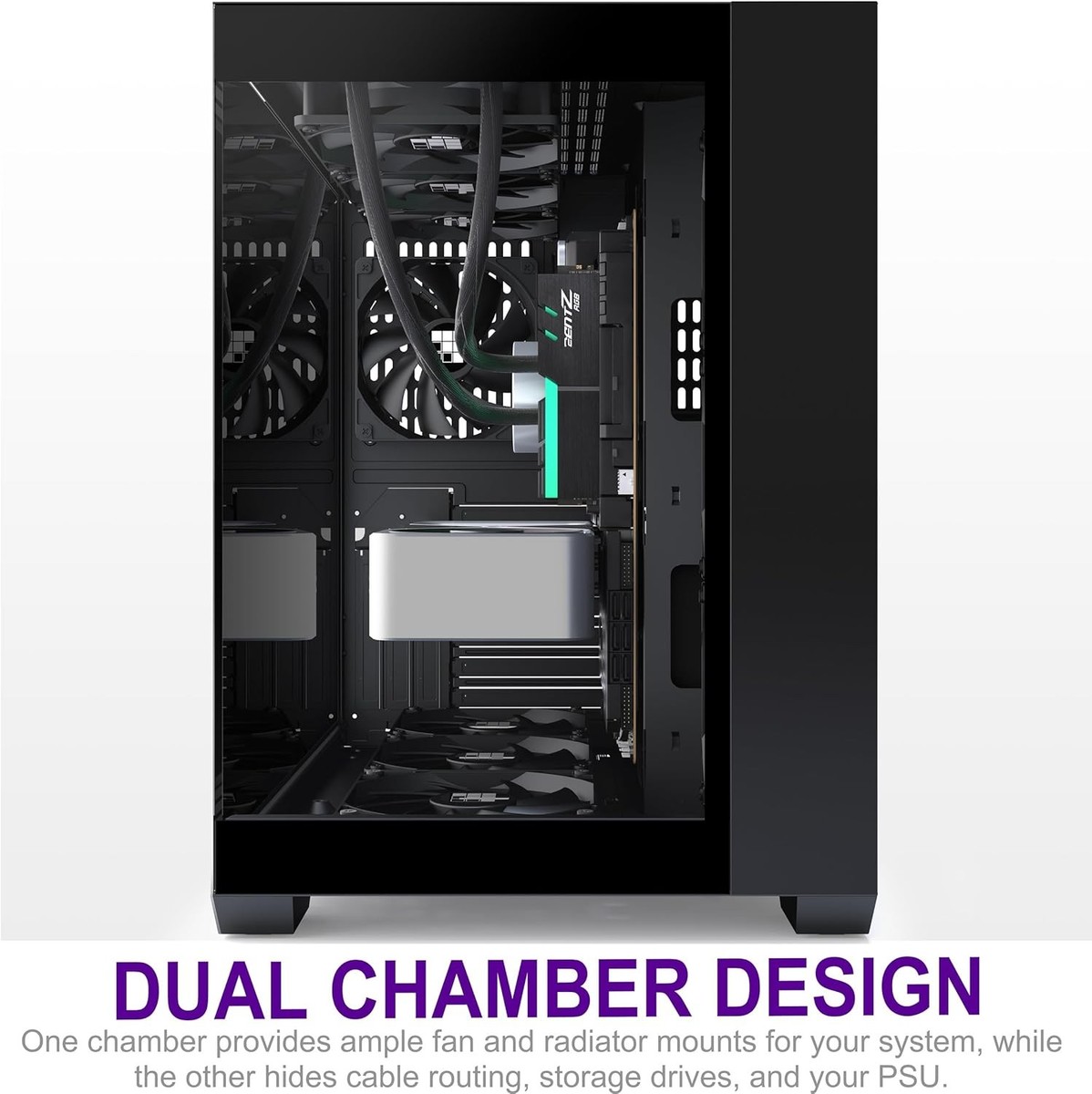 FOIFKIN F301 PC Gehäuse - Vorinstallierte 3 ohne RGB-Lüfter, ATX Mid-Tower Gaming PC Gehäuse, mit Type-C