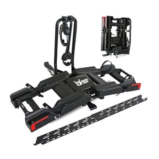 Eco Pro Upgraded 200lbs EBike Rack with Ramp for 2 E-Bikes, Hitch EBike Rack 