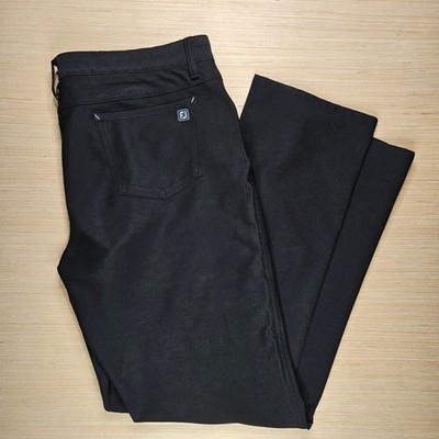 FootJoy Athletic Fit Golf Pants Mens 38x34 Black Performance Activewear