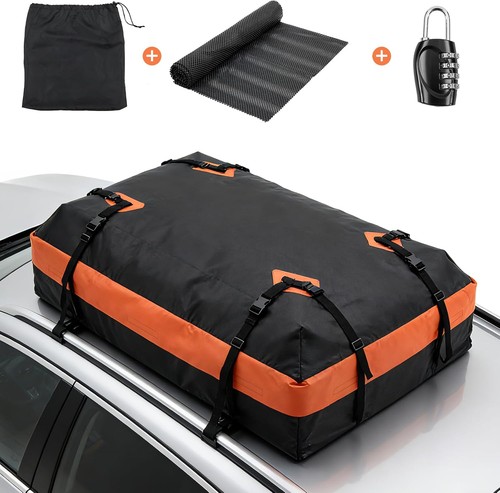 15/20 Cubic Feet Car Roof Bag Waterproof Rooftop Cargo Carrier w/Lock&Storage Ba