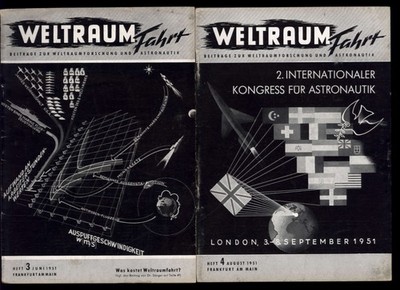 WELTRAUM FAHRT magazine # 3 & 4 1951 * in GERMAN Space travel Research
