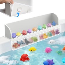Splash Guard for Bathtub Kids,Toy Tray Caddy Holder Storage,Bath Toy Storage ...