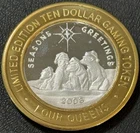 2006 .6 Oz .999 Silver 4 Queens Casino Gaming Token Seasons Greeting Polar Bears