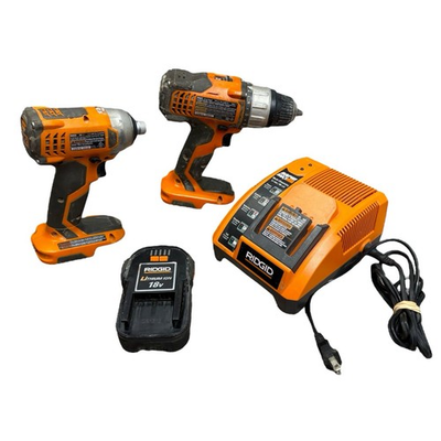 #ad RIDGID Drill amp;impact Driver R86007 R86030 SET 1 Batteries Charger Tested $56.66