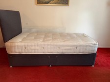 Single Bed with Mattress and Headboard - GREY