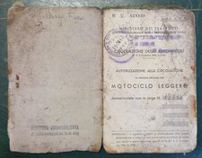 1958 - CERTIFICATO PER CICLOMOTORE ISOMOTO CILINDRATA 125 -