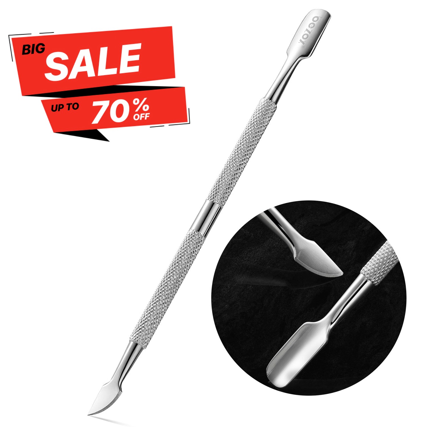 Cuticle Pusher Remover Trimmer Spoon Nail Cleaner Manicure Pedicure Fingernail