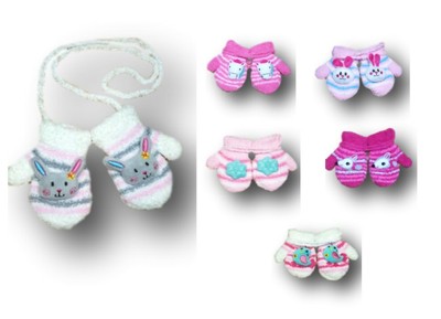 baby girl gloves with string