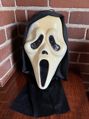 Vintage Ghost Face Scream Mask Halloween Prop VIDEO Wall Door Decor Light  Up Screams